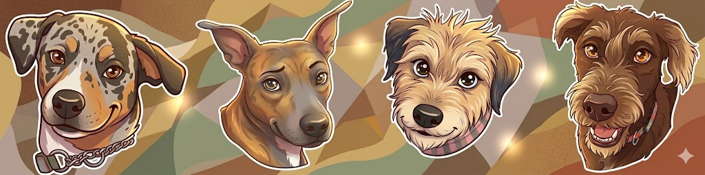 Cartoon dogs LinkedIn banner